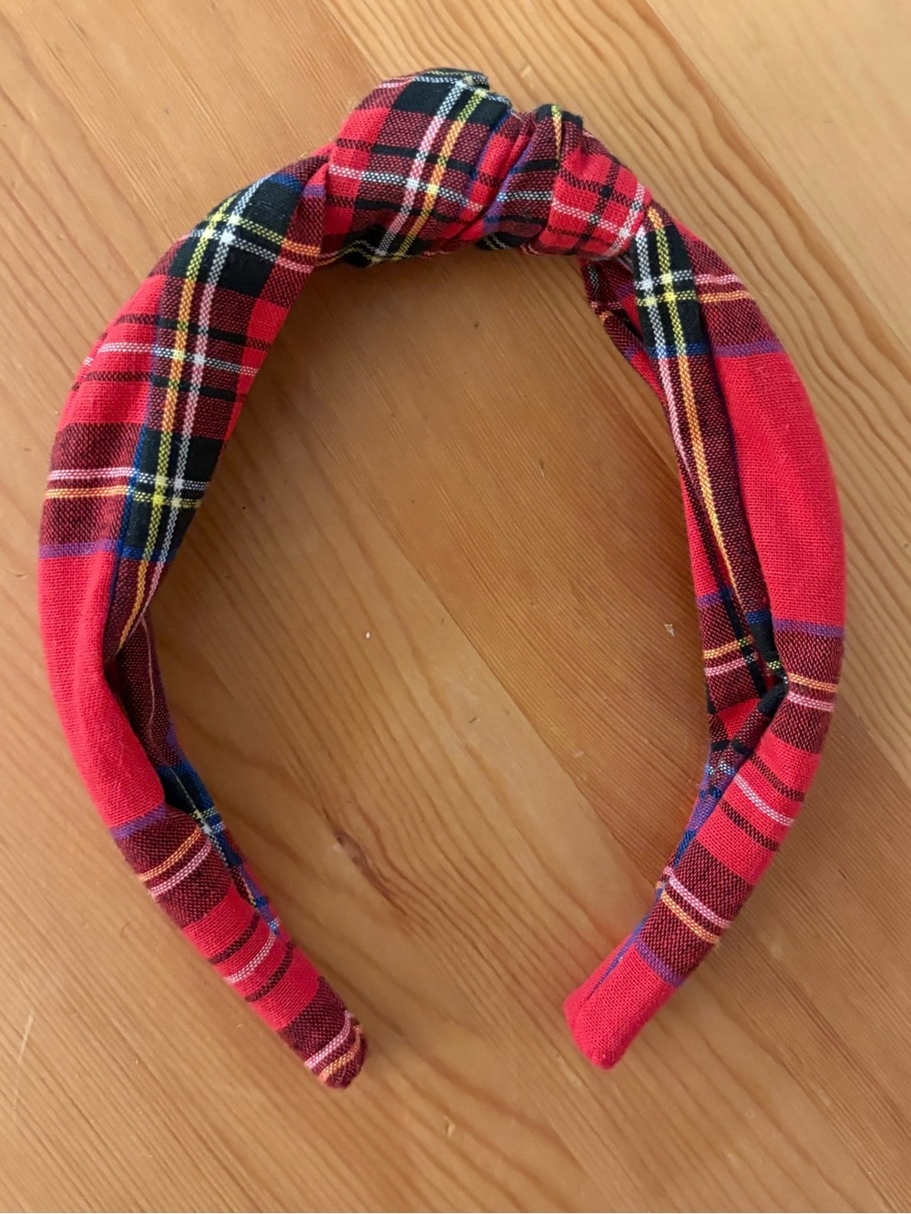 J. Crew Red Tartan Plaid Holiday Fall Women’s Knot Headband NWOT